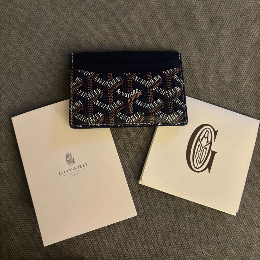 NWT GOYARD Saint Sulpice Card Wallet in Navy - Picture 9 of 12